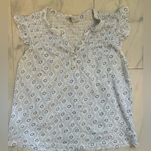 Lucky brand white and blue shirt size small